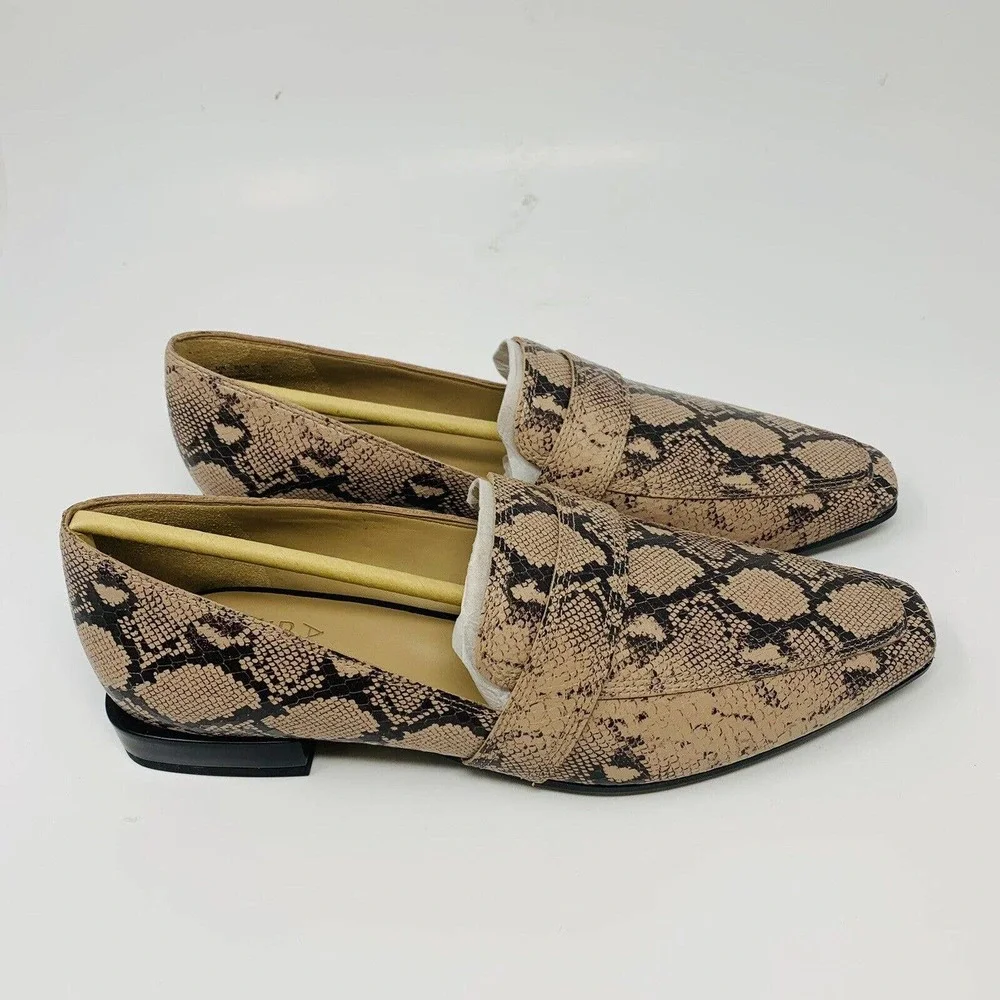 New Naturalizer Womans Sz 6.5M Shoes Cicero Nude Snake Leather Block Heel‎ NWT